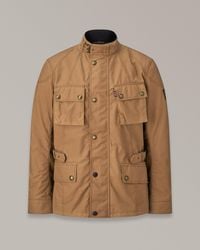 Belstaff - Veste Motard Crosby Pour Homme Coton Ciré Taille - Lyst