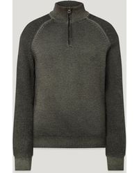 Belstaff - Men's Garment Dye Aspect Quarter Zip Merino Wool - Lyst