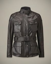 Belstaff - Women's Trialmaster Motorcycle Icon Jacket Hand Waxed Leather - Lyst