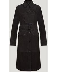 Belstaff - Tt Trench Coat Tanner Suede Size Us 4 - Lyst
