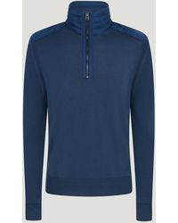 Belstaff - Maglione Con Cerniera A Un Quarto Kilmington Uomo Lana Merino - Lyst