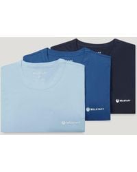 Belstaff - Men's 3 Pack T-shirt Cotton Jersey Dark Ink / Sky Blue Marine Size 2xl - Lyst