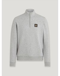 Belstaff - Quarter Zip Sweatshirt Old Heather - Lyst