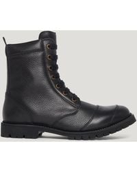 Belstaff - Men's Resolve Motorcycle Boots Tumbled Leather - Lyst