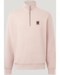 Belstaff - Men's Quarter Zip Sweatshirt Cotton Fleece - Lyst