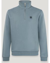 Belstaff - Sweatshirt Mit Viertelreißverschluss Für Herren Cotton Fleece - Lyst