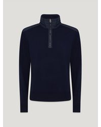 Belstaff - Maglione Con Cerniera A Un Quarto Kilmington Uomo Lana Merino - Lyst