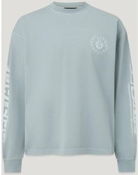 Belstaff - Men's Competition Longsleeve T Shirt Garment Dye Cotton - Lyst