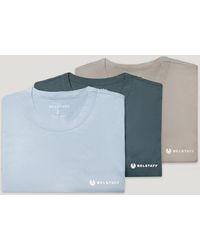 Belstaff - Men's 3 Pack T-shirt Cotton Jersey Petrol / Mist Blue Concrete Size 2xl - Lyst