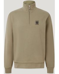 Belstaff - Men's Quarter Zip Sweatshirt Cotton Fleece - Lyst