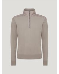 Belstaff - Maglione Con Cerniera A Un Quarto Kilmington Uomo Lana Merino - Lyst