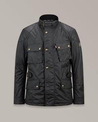 Belstaff - Veste Motard Crosby Pour Homme Coton Ciré Taille - Lyst