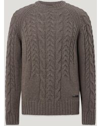 Belstaff - Men's Harrow Cable Knit Crew Lambswool - Lyst