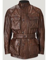 Belstaff - Men's Trialmaster Motorcycle Jacket Hand Waxed Leather - Lyst