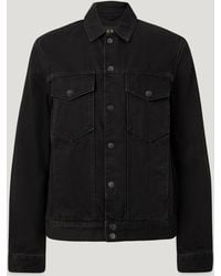 Belstaff - Men's Piston Trucker Jacket Washed Denim Black Size 2xl - Lyst