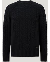 Belstaff - Men's Harrow Cable Knit Crew Lambswool - Lyst