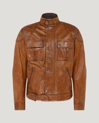 Belstaff - Men's Brooklands Motorcycle Jacket Hand Waxed Leather - Lyst