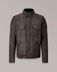 Belstaff - Veste Motard Brooklands Pour Homme Coton Ciré Taille - Lyst