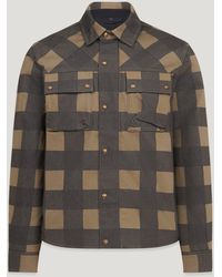 Belstaff - Men's Mansion Motorcycle Overshirt Cotton Mix Olive / Black Size 2xl - Lyst
