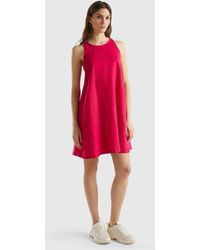 Benetton - Sleeveless Dress In Pure Linen - Lyst