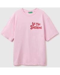Benetton - Benetton, Oversized T-Shirt With Print - Lyst