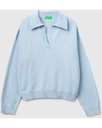 Benetton - Benetton, Premium Cotton Polo Neck Sweater - Lyst