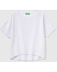 Benetton - Benetton, Premium Cotton Short-Sleeved Sweater - Lyst