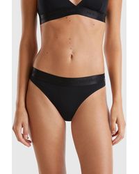 Benetton - Benetton, Stretch-Slip Aus Bio-Baumwolle, Schwarz - Lyst
