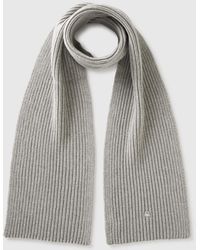 Benetton - Benetton, Schal Aus Wollmischung, Größe, Hellgrau, Herren - Lyst