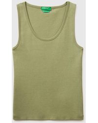 Benetton - Benetton, Slim Fit Ribbed Tank Top - Lyst