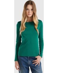 Benetton - Long Sleeve T-shirt In Pure Cotton - Lyst