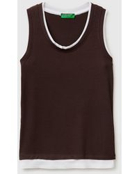 Benetton - Benetton, Slim Fit Ribbed Tank Top - Lyst