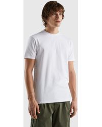 Benetton - Slim Fit T-shirt In Stretch Cotton - Lyst