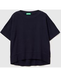 Benetton - Benetton, Premium Cotton Short-Sleeved Sweater - Lyst