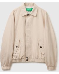 Benetton - Benetton, Yarn-Dyed Linen Blend Jacket - Lyst