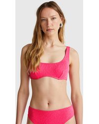 Benetton - Benetton, Brassiere Animal Print Swim Top With Lurex - Lyst