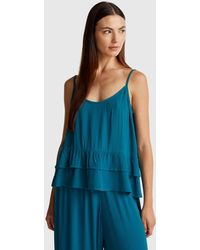 Benetton - Benetton, Flowy Top With Flounce - Lyst