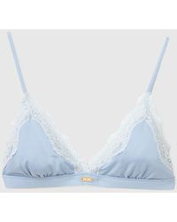 Benetton - Benetton, Silk Blend Triangle Bra With Lace - Lyst
