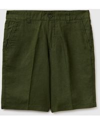 Benetton - Benetton, Pure Linen Shorts - Lyst