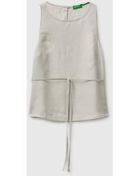 Benetton - Benetton, 100% Linen Tank Top With Strap - Lyst