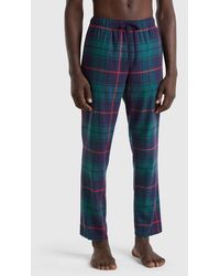 Benetton - Benetton, Flannel Tartan Trousers - Lyst