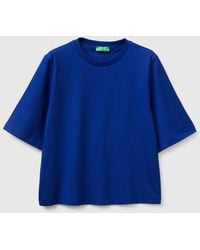 Benetton - Benetton, T-Shirt 100% Coton Coupe Carrée, Taille, Femme - Lyst