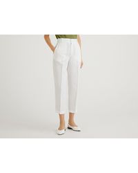 Pantaloni In Puro Lino di Benetton in Rosso | Lyst