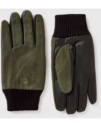 Benetton - Benetton, Samthandschuhe, Größe, Militärgrün, Herren - Lyst