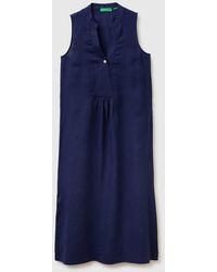 Benetton - Benetton, Long Dress 100% Linen - Lyst