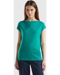 Benetton - Short Sleeve T-shirt In Sustainable Viscose - Lyst