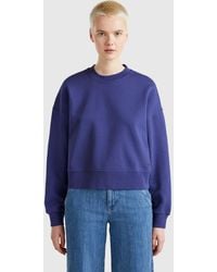 Benetton - Benetton, 100% Cotton Sweatshirt With Logo Print - Lyst