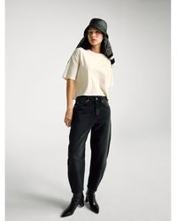 Benetton - Benetton, Camiseta De Corte Cuadrado Con Aplicación, Talla, Blanco Crema, Mujer - Lyst