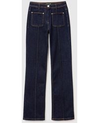 Benetton - Benetton, Flare Jeans With Ribbing - Lyst