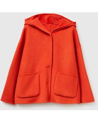 Benetton - Benetton, Kapuzenjacke Aus Wollmischung, Größe, Damen - Lyst